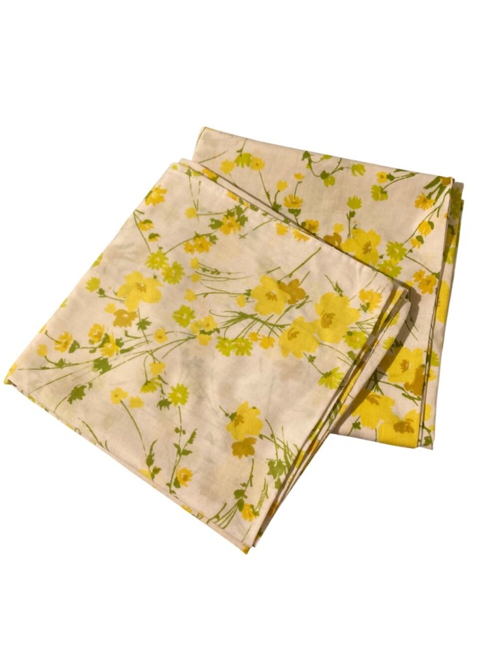 Vintage Yellow And Green Floral King Size Pillowcase Set of 2